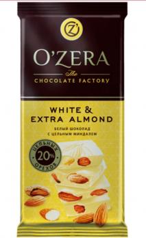Ozera Шоколад White and Extra Almond, 90 гр. КДВ