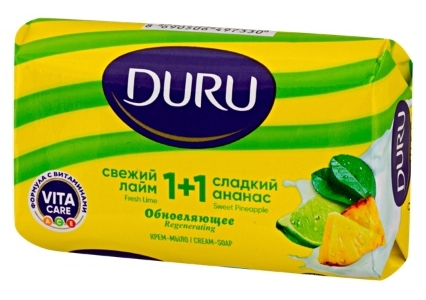 Крем-мыло DURU 1+1 Лайм+Ананас 80 гр. Лента