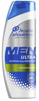 Шампунь для волос HEAD & SHOULDERS MEN ULTRA Контроль над жирностью с Экстрактом цитруса, 400 мл. Лента