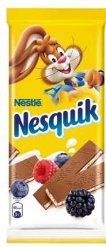 Шоколад Nesquik молочный, с молочной начинкой ягодами и злаками, 100 гр. Лента