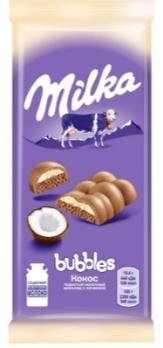 Шоколад Milka Babbles молочный пористый с кокосом, 97 гр. Лента