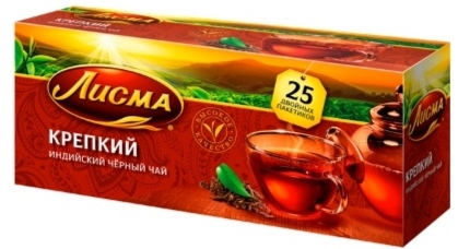 Чай черный Лисма Крепкий, 25 пакетов, 50 гр. Лента