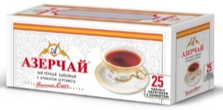 Чай черный AZERCAY с бергамотом, 25 пакетов, 50 гр. Лента