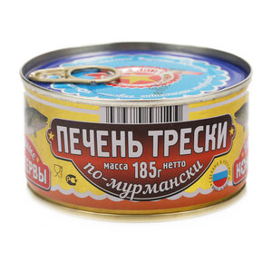 Печень трески Вкусные консервы по мурмански, 185 гр. Лента