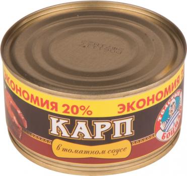 Карп ТОЛСТЫЙ БОЦМАН в томатном соусе, 350 гр. Лента